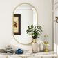 HOMLUX 20" x 36" Oval Wall Mirror in Gold, , large