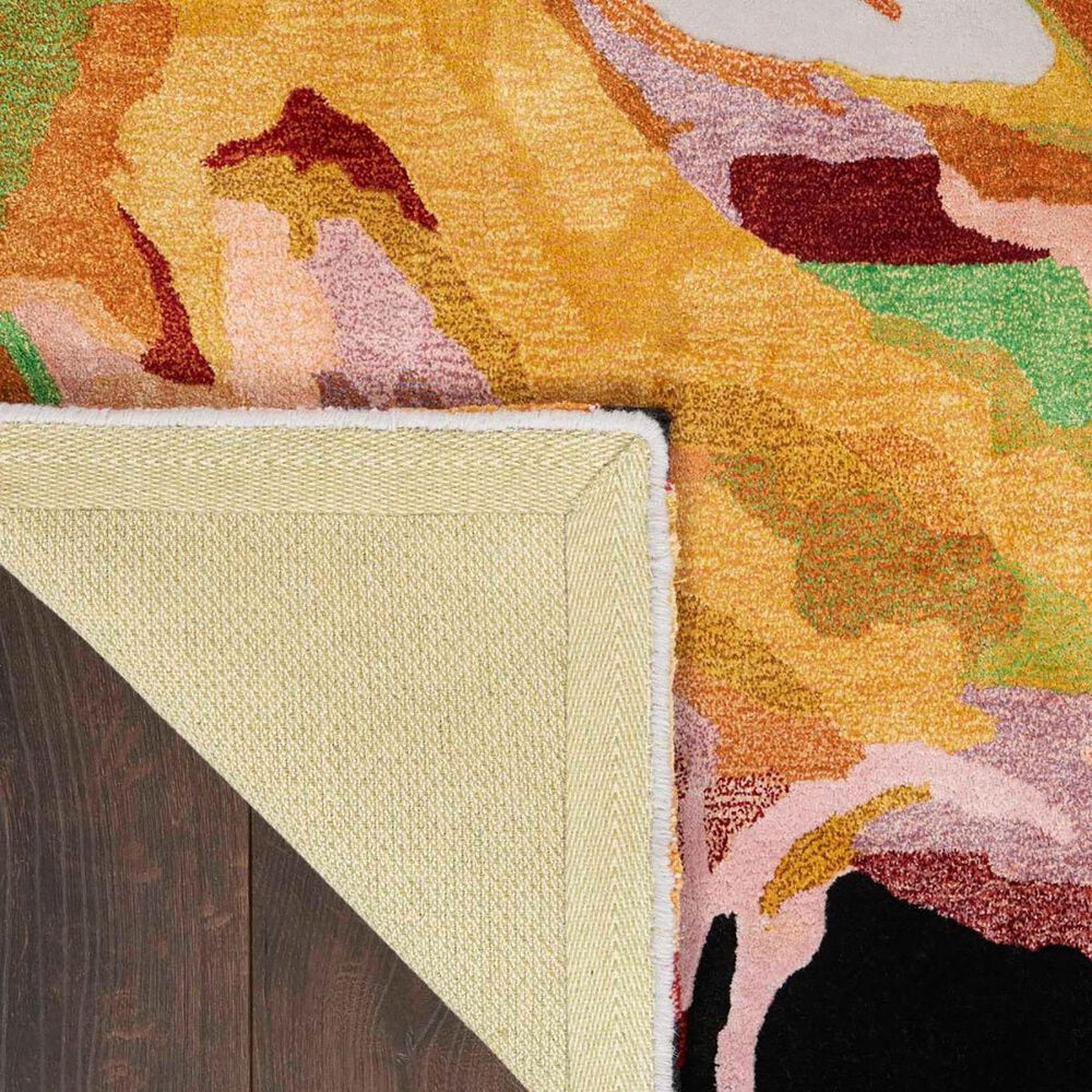 Nourison Prismatic 2&#39; x 3&#39; Golden Yellow, Ivory, Pink, Red, Purple, Grey and Black Area Rug, , large