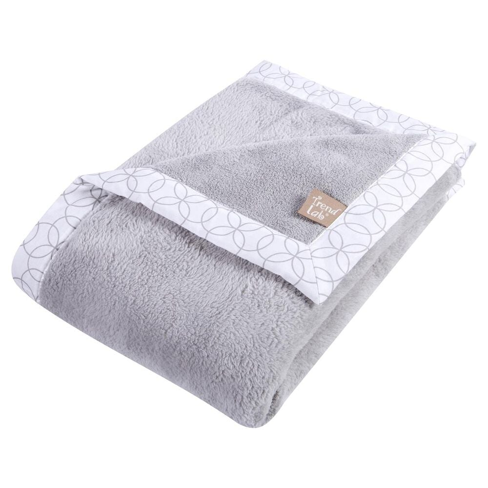 Trend Lab LLC White and Gray Circles Framed Receiving Blanket, , large