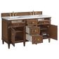 James Martin Vanities Lorelai 60" Double Vanity in Mid-Century Walnut with 3 cm White Zeus Quartz Top, , large
