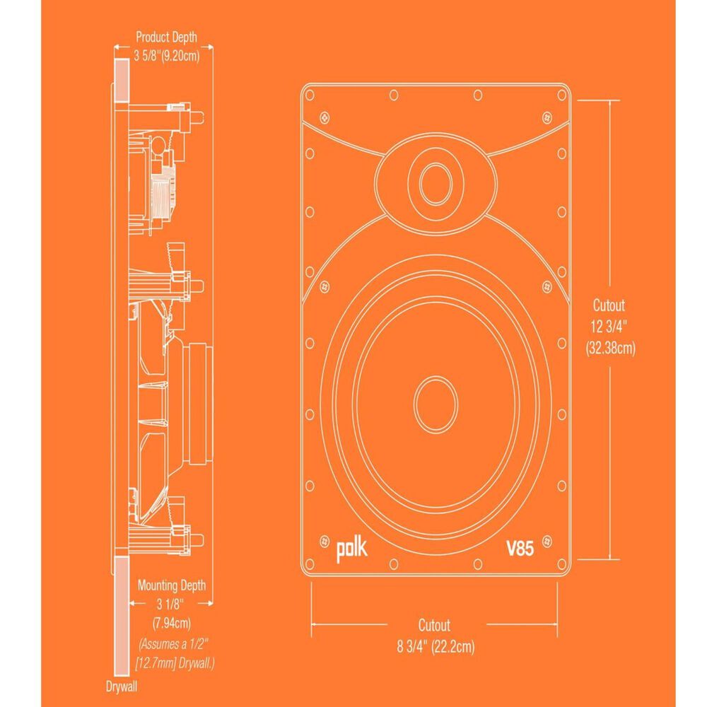 Polk V85 In-Wall Speaker &#40;Each&#41;, , large