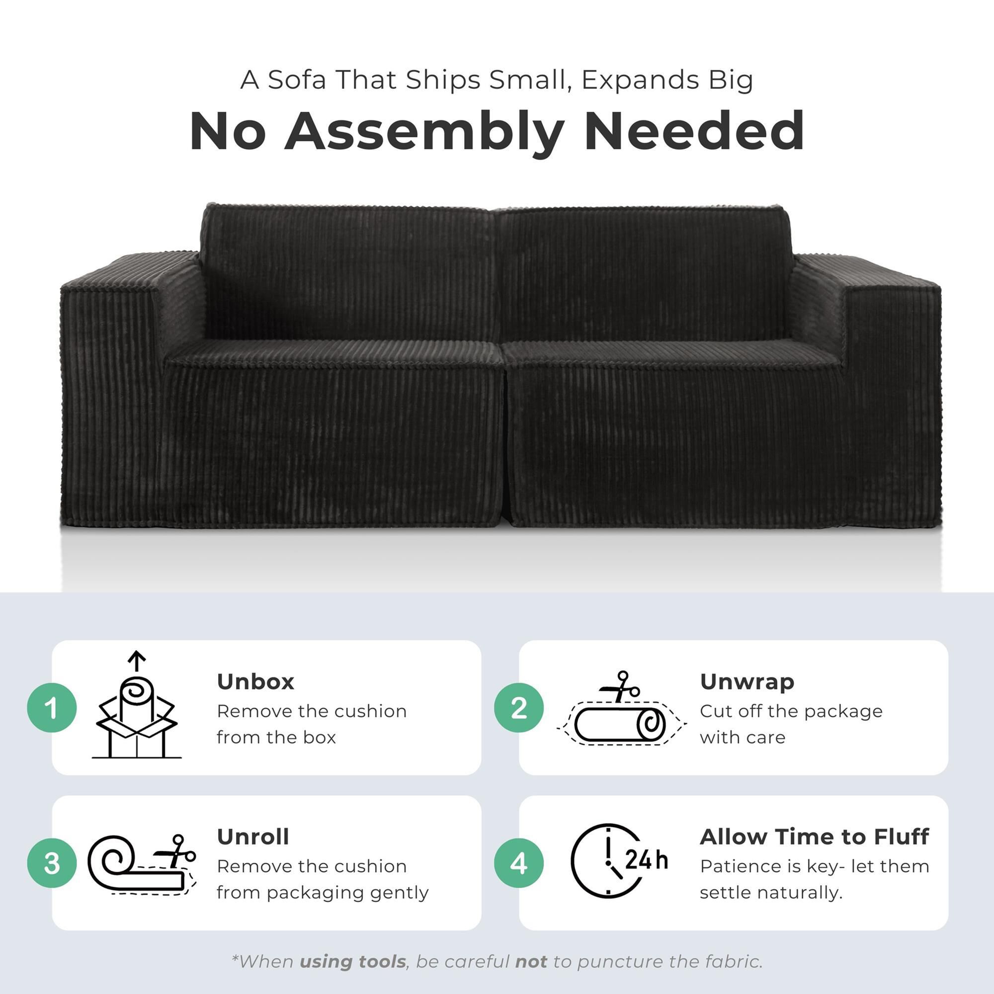 Furniture of America Facil 3-Piece Modular Track Arm Sofa in Black