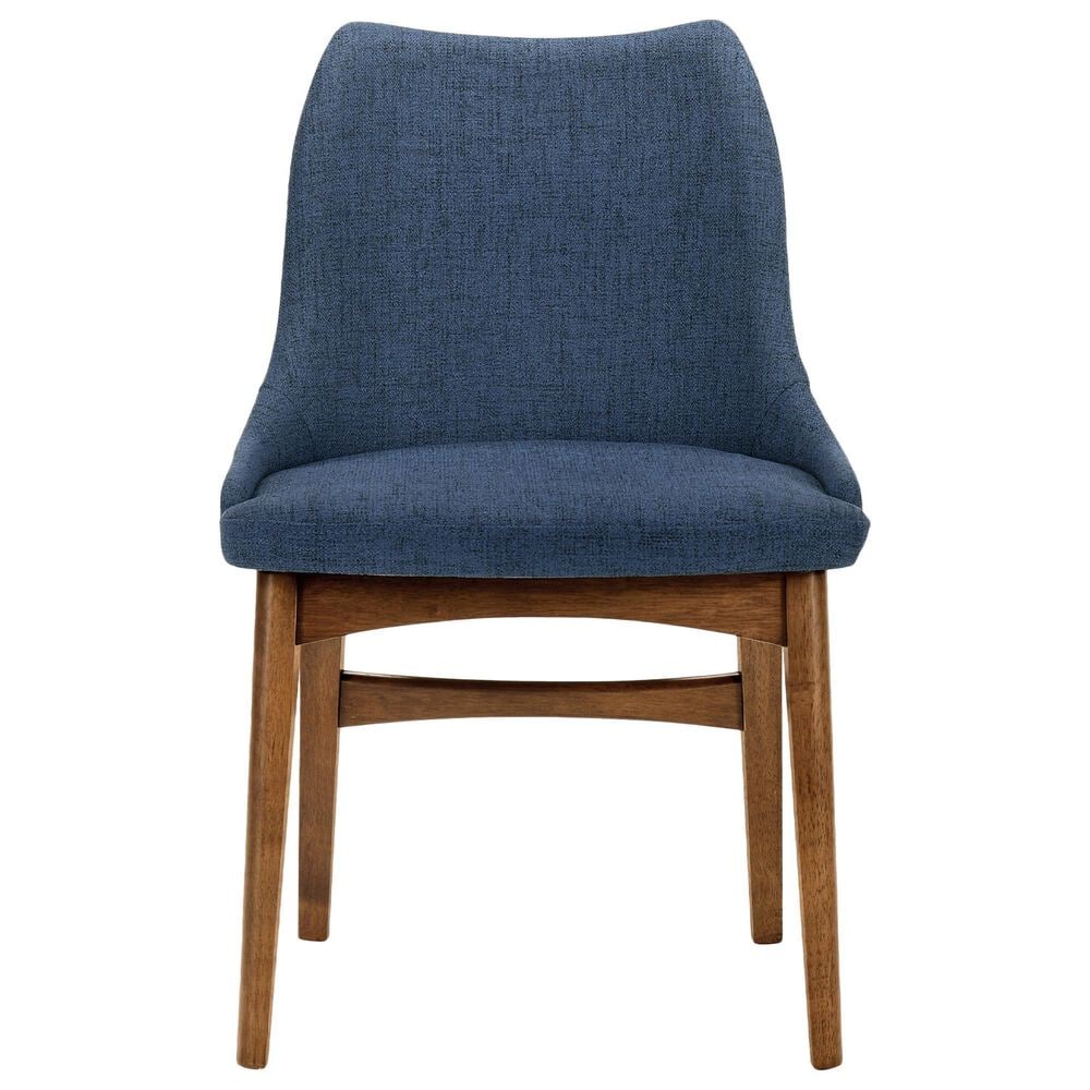 Blue River Arcadia and Azalea 5-Piece 42&quot; Dining Set with Blue Cushion in Walnut, , large