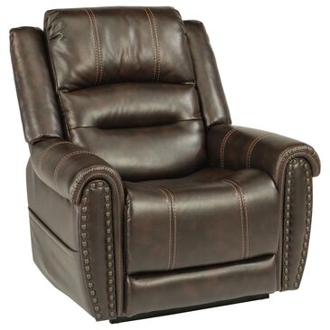 Flexsteel Oscar Power Lift Recliner with Headrest and Lumbar in Dark Brown, , large