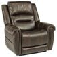 Flexsteel Oscar Power Lift Recliner with Headrest and Lumbar in Dark Brown, , large