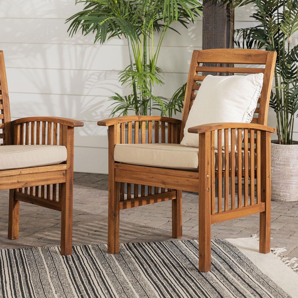 Walker Edison Midland Patio Chairs in Brown &#40;Set of 2&#41;, , large