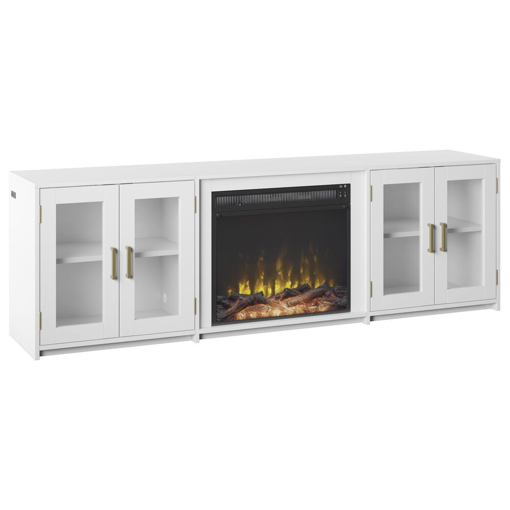 Classic Flame 76" Media Fireplace in White, , large