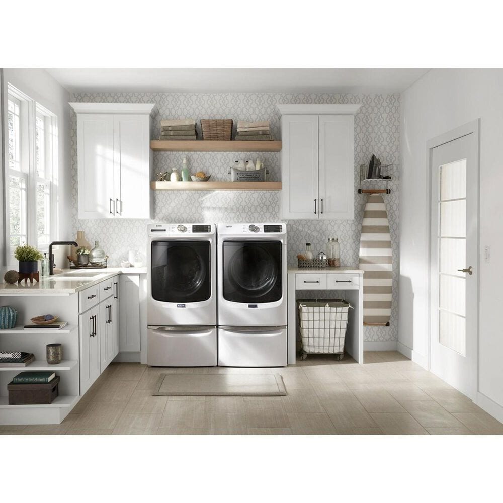 Maytag 4.5 Cu. Ft. Front Load Washer and 7.3 Cu. Ft. Electric Dryer in White, , large