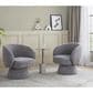 LumiSource Fran Swivel Accent Chair in Grey, , large