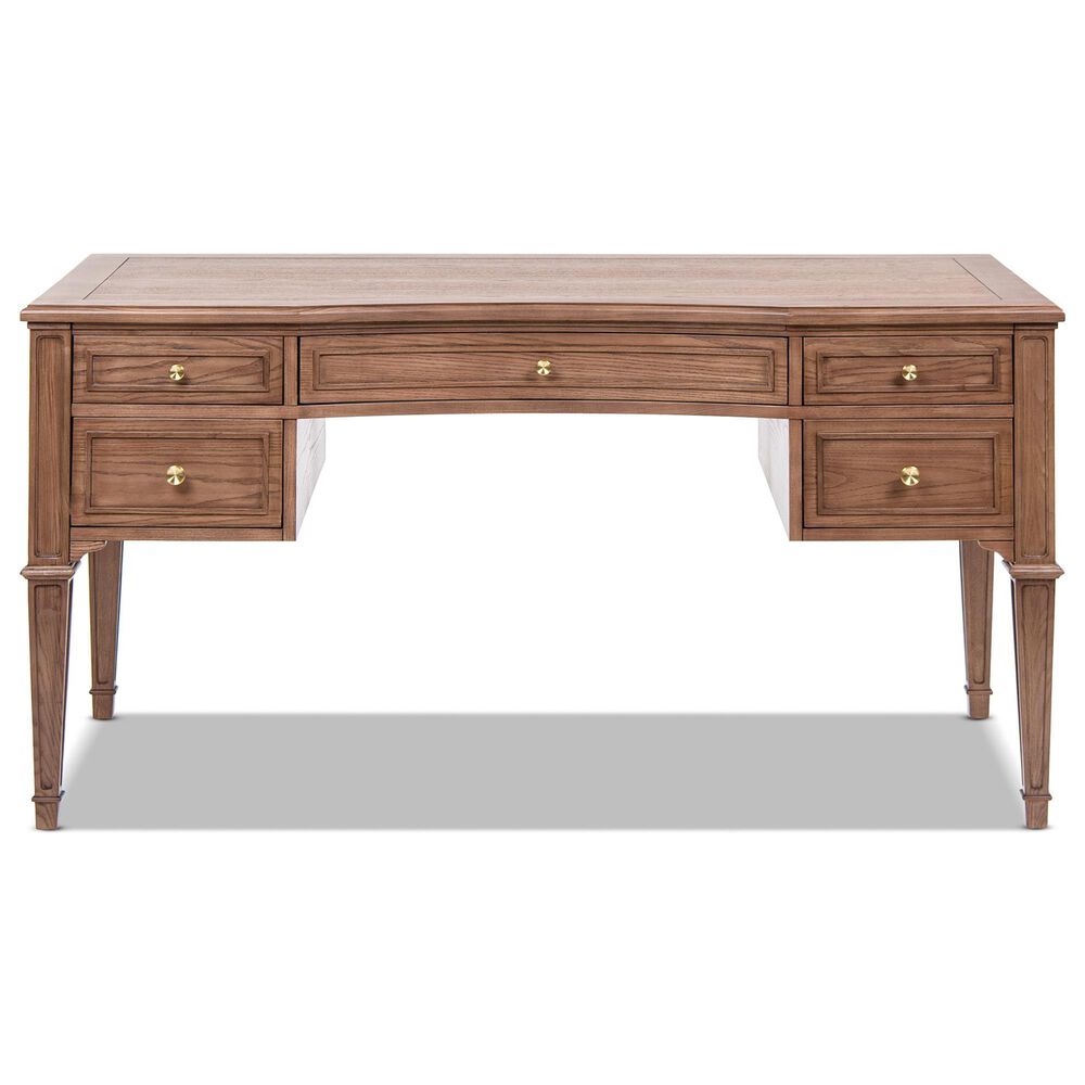 Jennifer Taylor Home Dauphin 59" 5-Drawer Executive Desk in Brown, , large