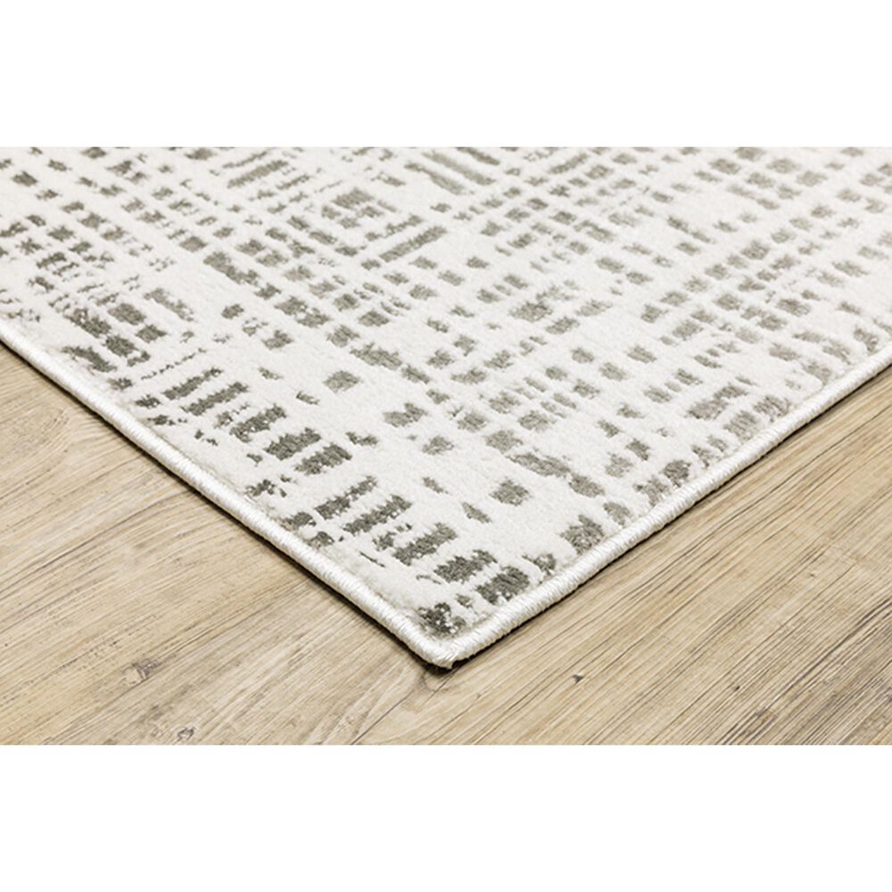 Oriental Weavers Montecito Abstract Tweed 2&#39;3&quot; x 7&#39;6&quot; White Runner, , large