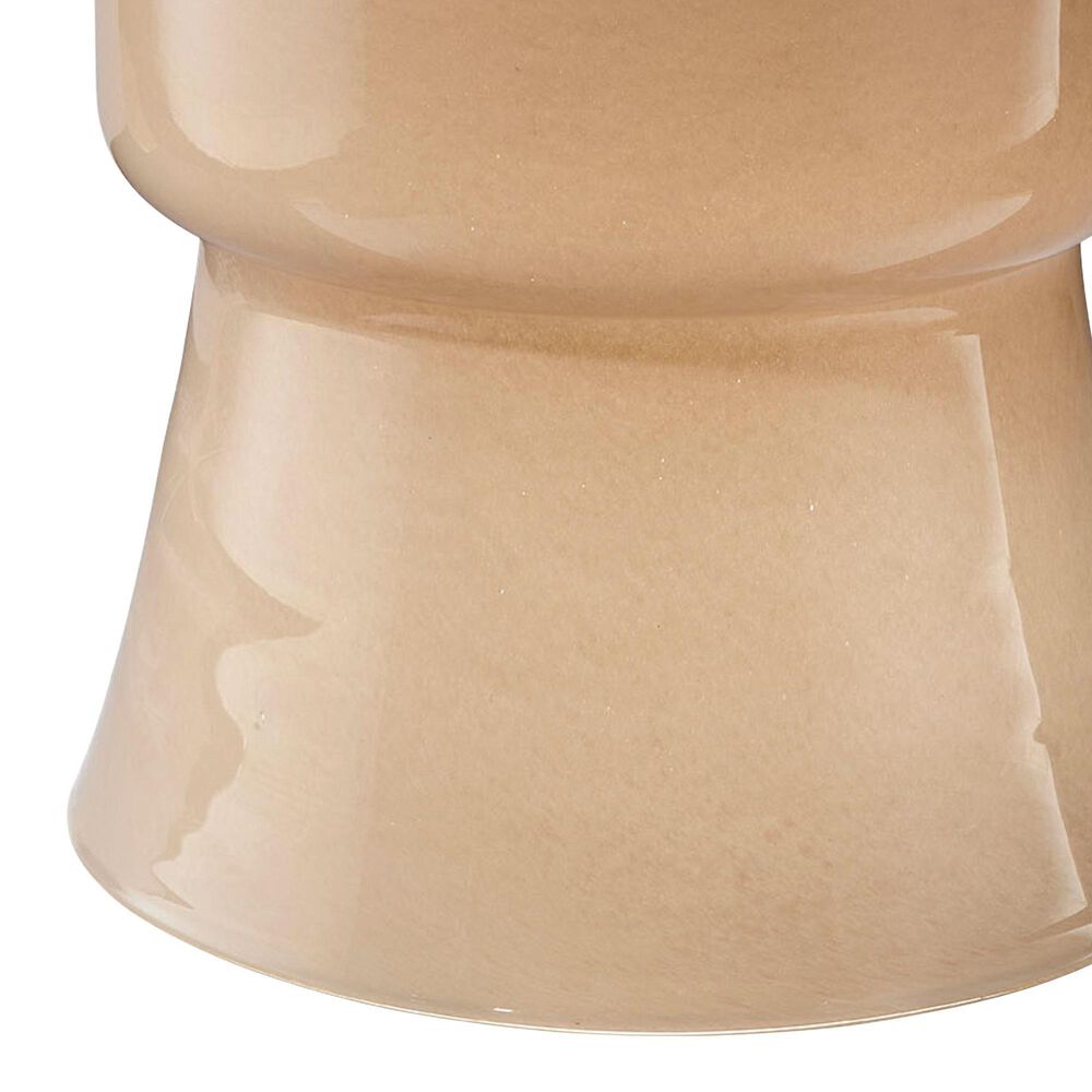 Splendor Living Upland Glass Garden Stool in Taupe, , large