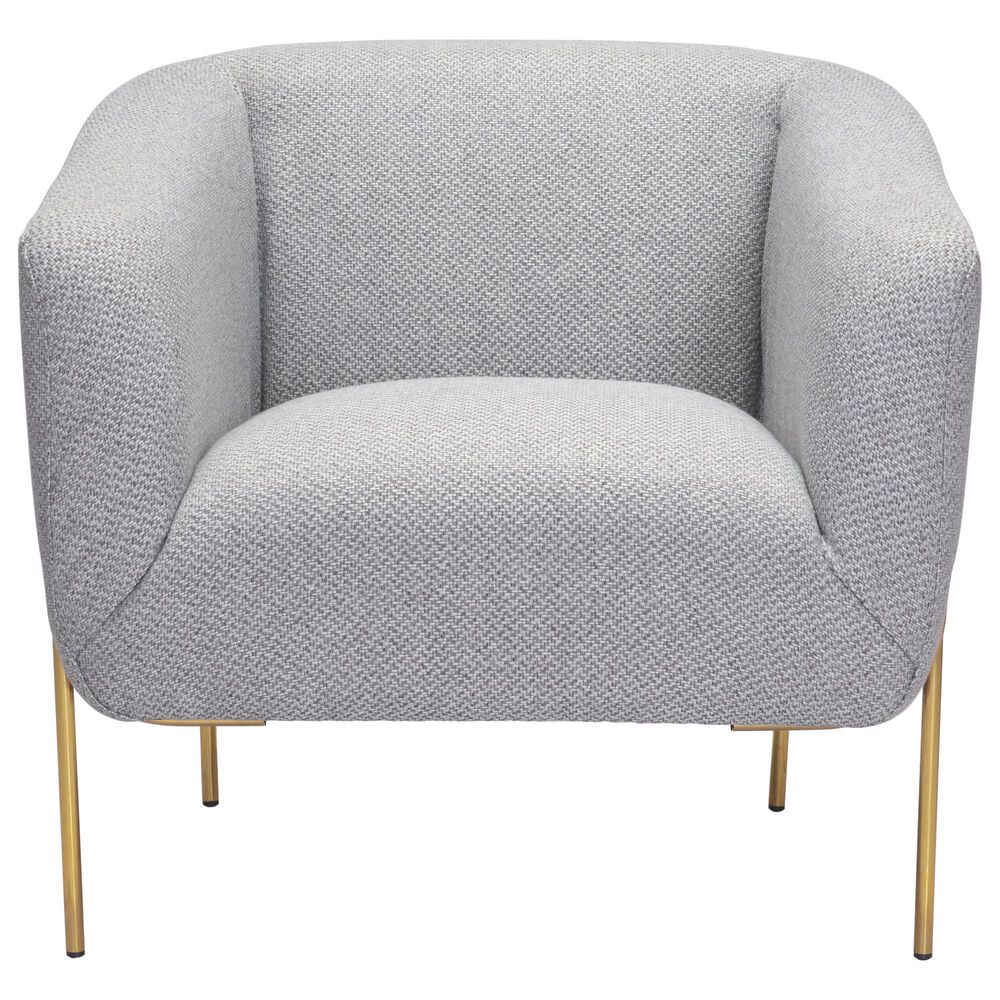 Zuo Modern Micaela Arm Chair in Gray and Gold, , large