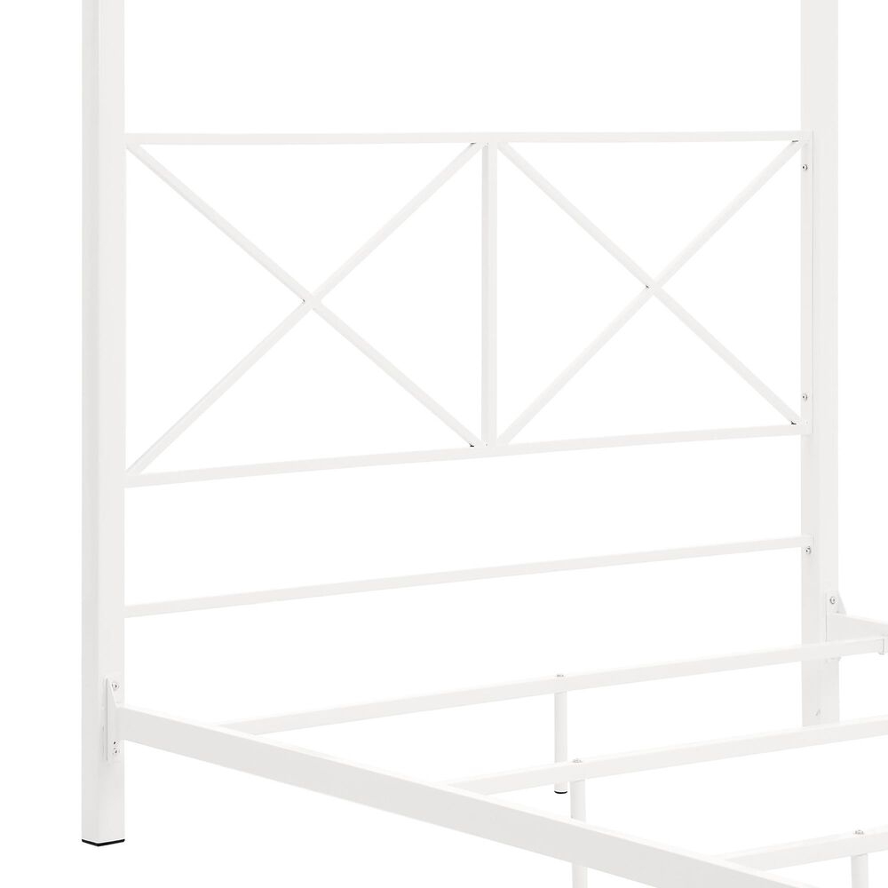 Furniture of America Rosadale Queen X-Cross Canopy Bed in White, , large