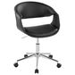 LumiSource Curvo Swivel Task Chair with Black Faux Leather Cushion in Chrome, , large