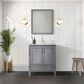 Lexora Home Jacques 30" Single Bathroom Vanity in Distressed Grey with 2 cm White Carrara Marble Top and Rectangular Sink, , large