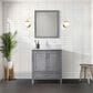 Lexora Home Jacques 30" Single Bathroom Vanity in Distressed Grey with 2 cm White Carrara Marble Top and Rectangular Sink, , large
