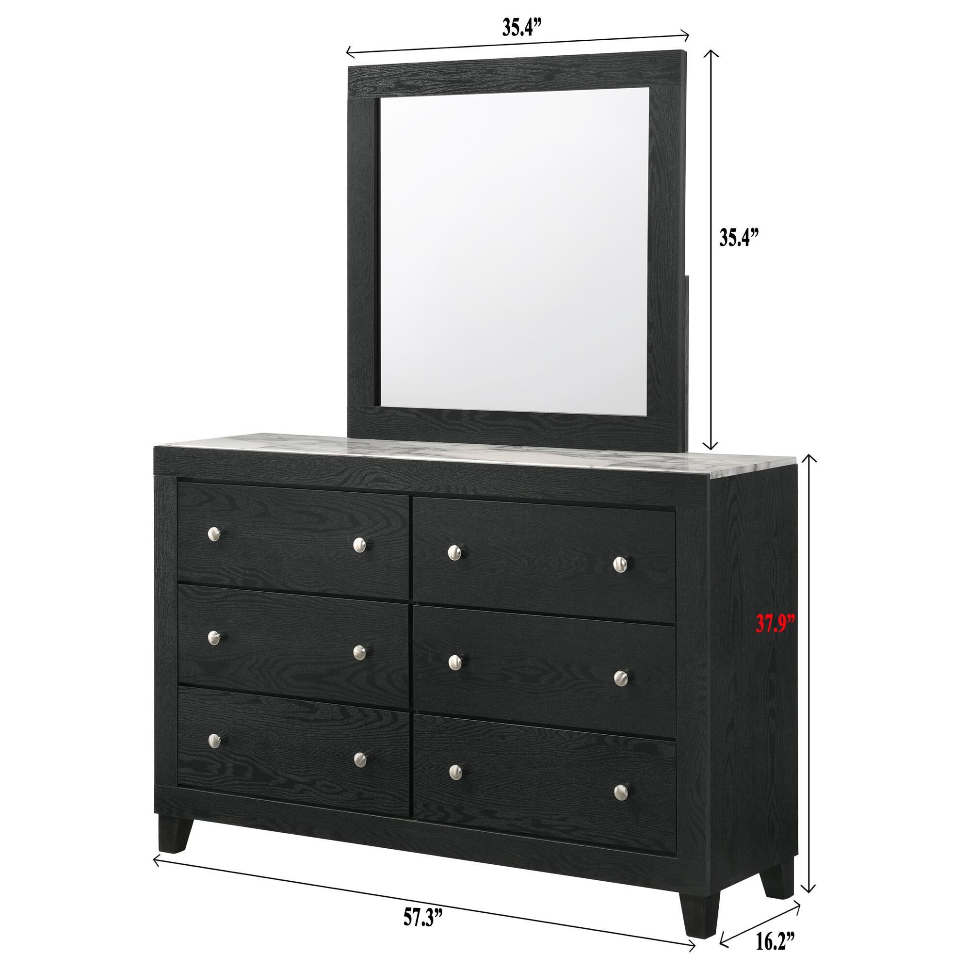 Crown Mark Cadence 4-Piece Queen Bedroom Set in Black and White