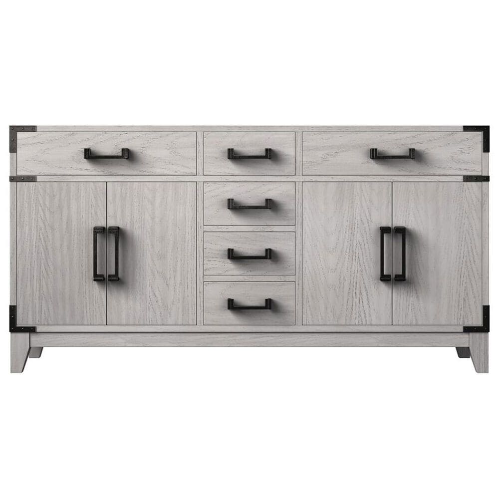 Lexora Home Laurel 60&quot; Double Bathroom Vanity in White Oak with White Quartz Top and Rectangular Sinks, , large