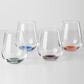 Oneida Entertain 365 Bottoms Up Stemless Wine Glasses in Clear, Purple, Blue, Green and Orange (Set of 4), , large
