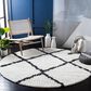 Safavieh August Shag AUG502A 6"7" Round Ivory and Black Area Rug, , large