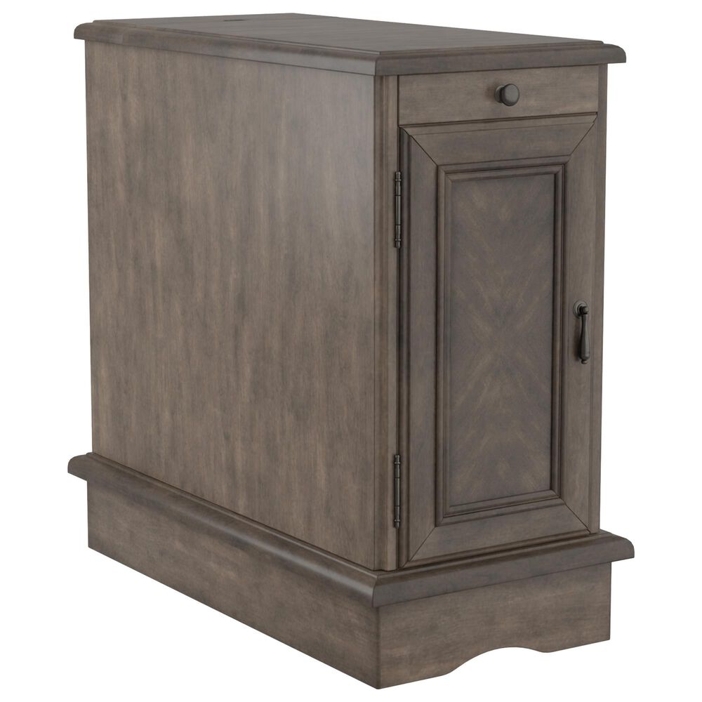 Furniture of America Corra USB Pull-Out Tray Side Table in Gray, , large