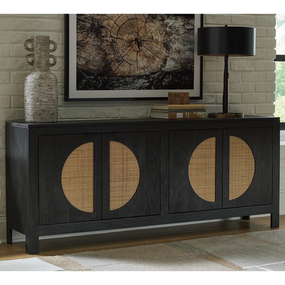 Ashley Cliffiings Accent Cabinet in Black and Natural, , large