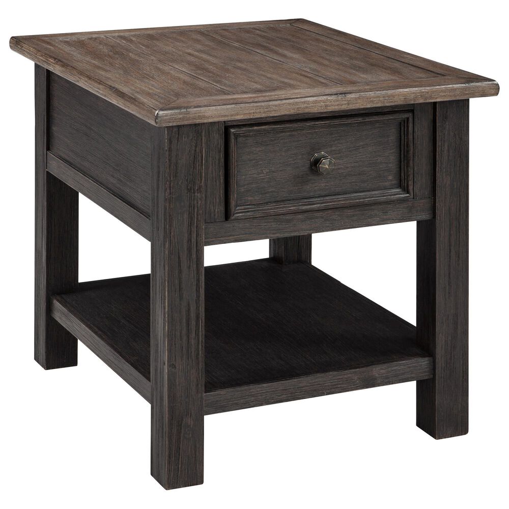 Ashley Tyler Creek Rectangular End Table in Grayish Brown/Black, , large