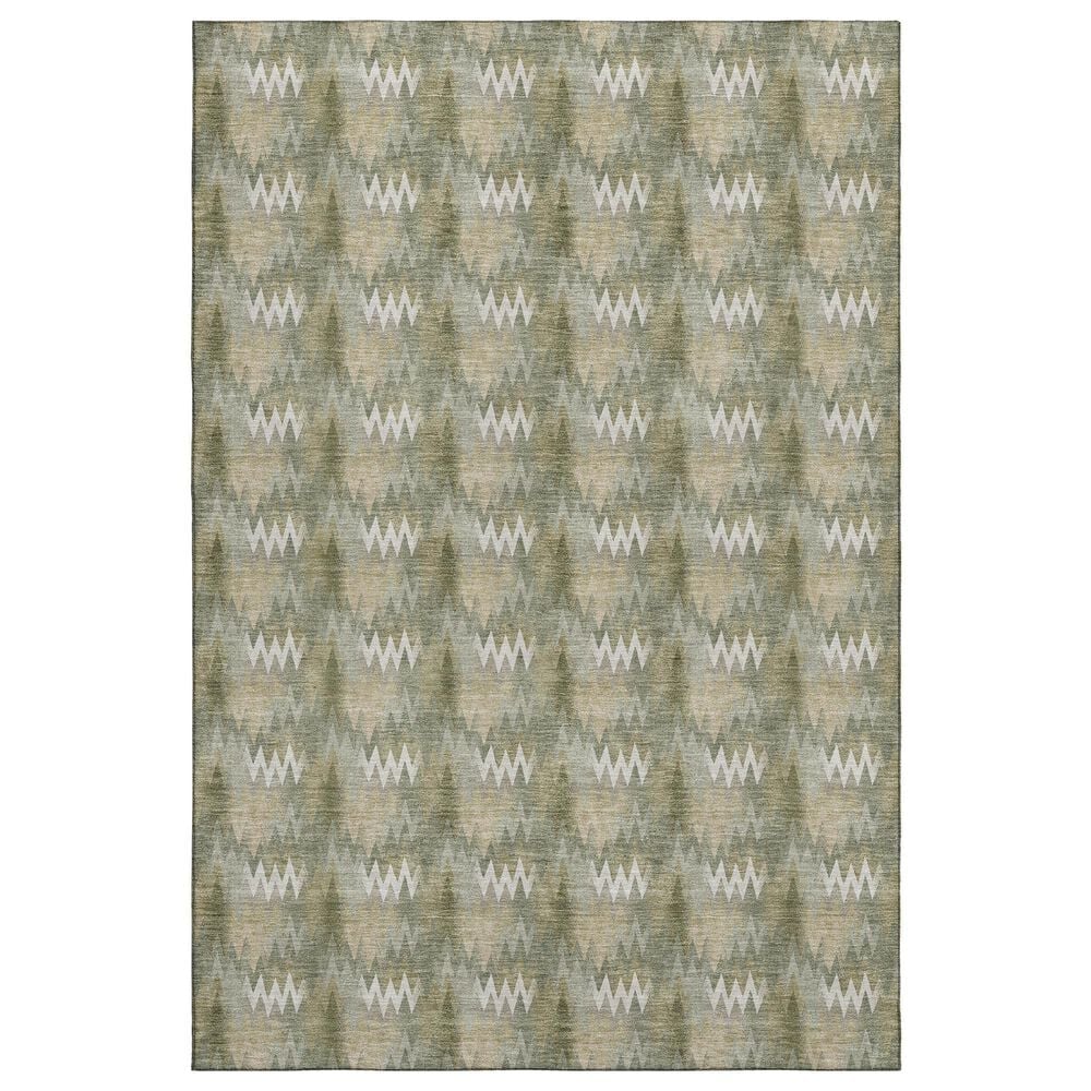 Dalyn Rug Company Soft Essentials Chevron Olive 9" x 12" Area Rug, , large