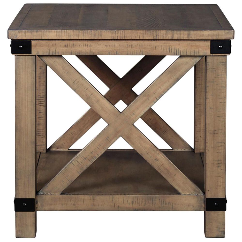 Ashley Aldwin Rectangular End Table in Weathered Gray Brown, , large