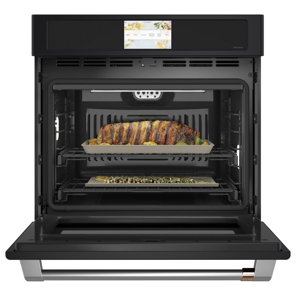 Cafe 2-Piece Kitchen Package with Matte Black 30" Smart Built-In Convection Single Wall Oven and Stainless Steel 36" Gas Cooktop, , large