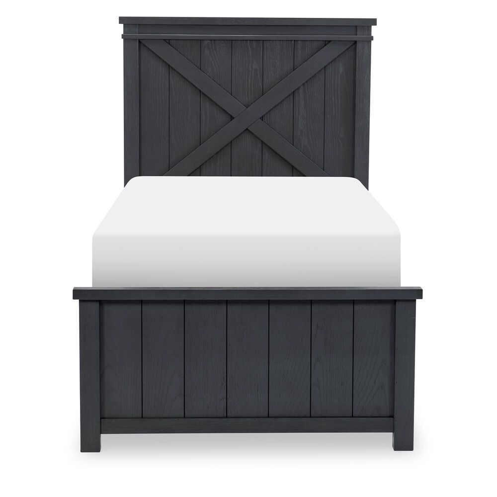 Legacy Classic Flatiron Twin Panel Bed with Trundle in Midnight, , large