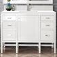 James Martin Vanities Addison 48" Single Bathroom Vanity in Glossy White with Single Hole 3 cm White Zeus Quartz Top and Rectangular Sink, , large