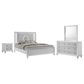 New Heritage Design Stardust 4-Piece Queen Bedroom Set in White and Silver, , large