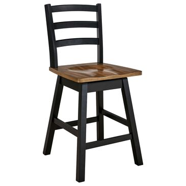 Ashley Wildenauer Swivel Counter Stool in Brown and Black, , large