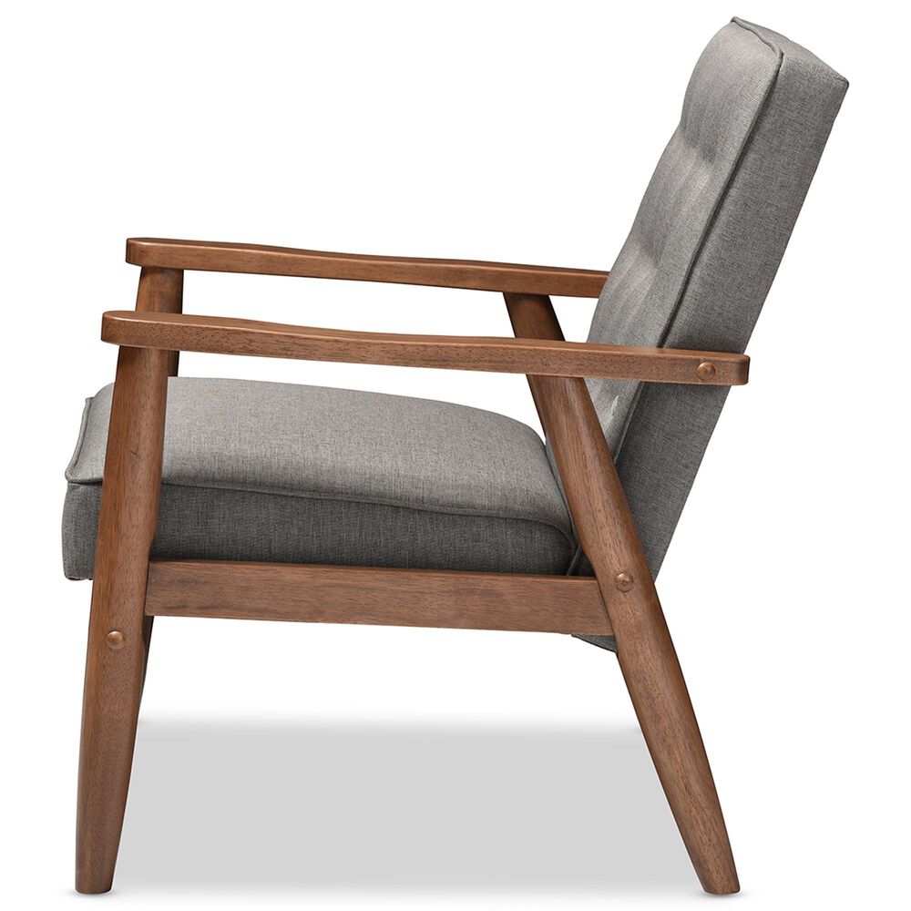 Baxton Studio Sorrento Lounge Chair in Grey, , large