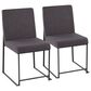 Lumisource Fuji Dining Chair with Charcoal Cushion in Black (Set of 2), , large