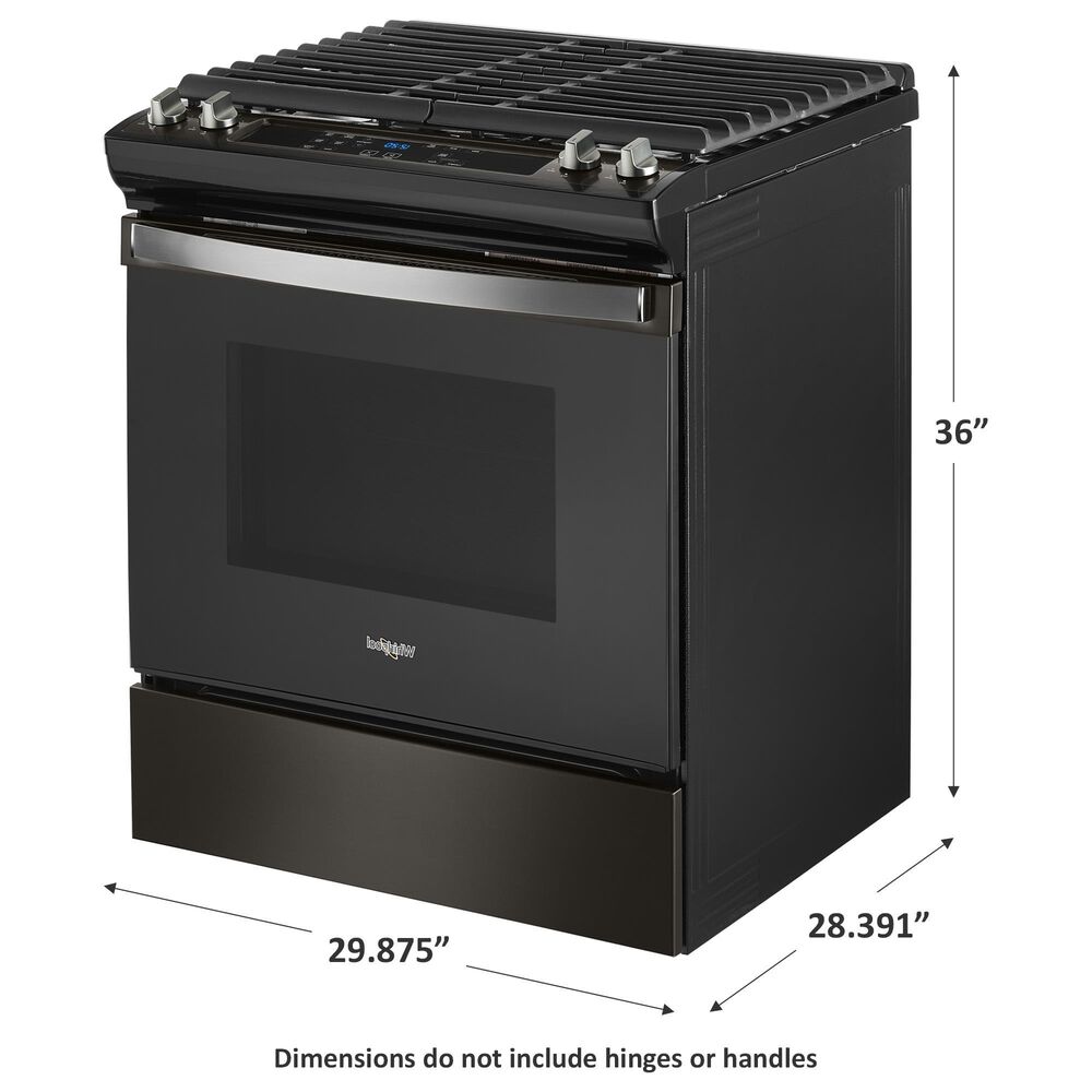 Whirlpool 5 Cu. Ft. Gas Range with Frozen Bake in Fingerprint Resistant Black Stainless Steel, , large