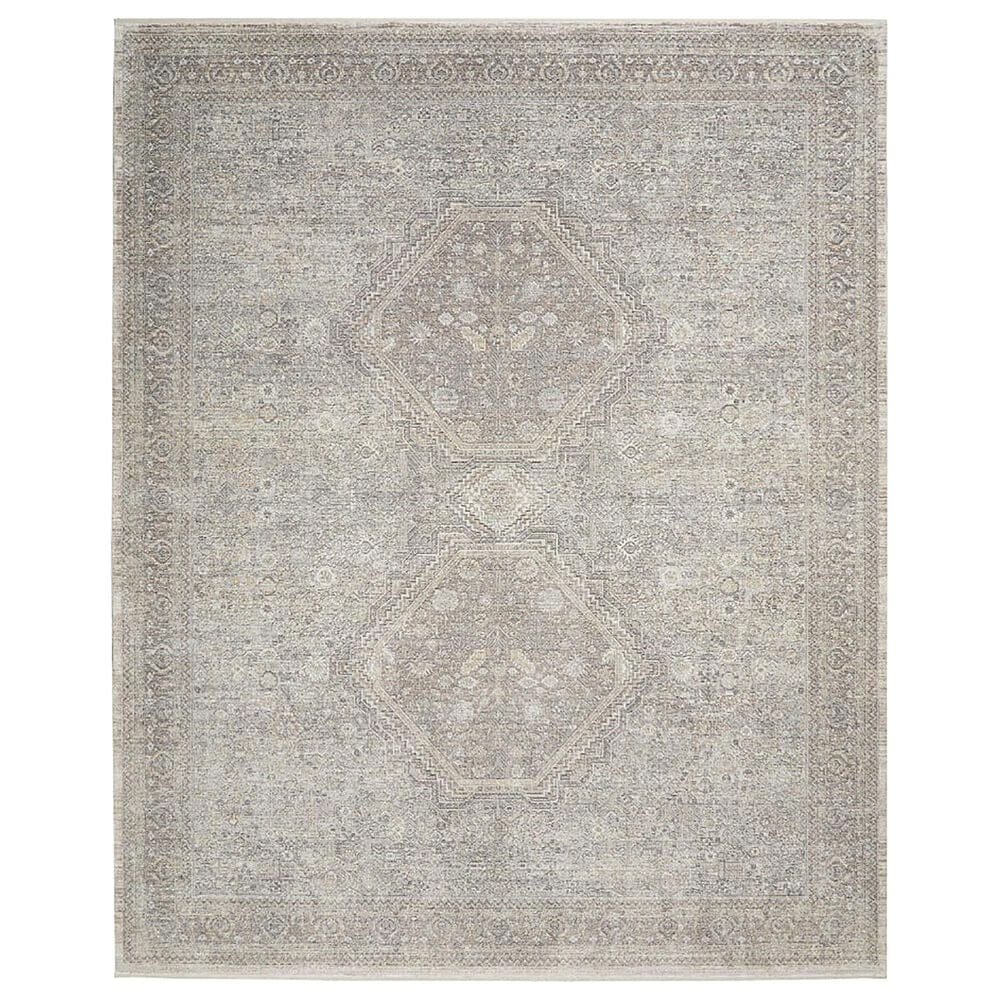 Nourison Starry Nights STN04 9" x 12" Cream and Grey Area Rug, , large
