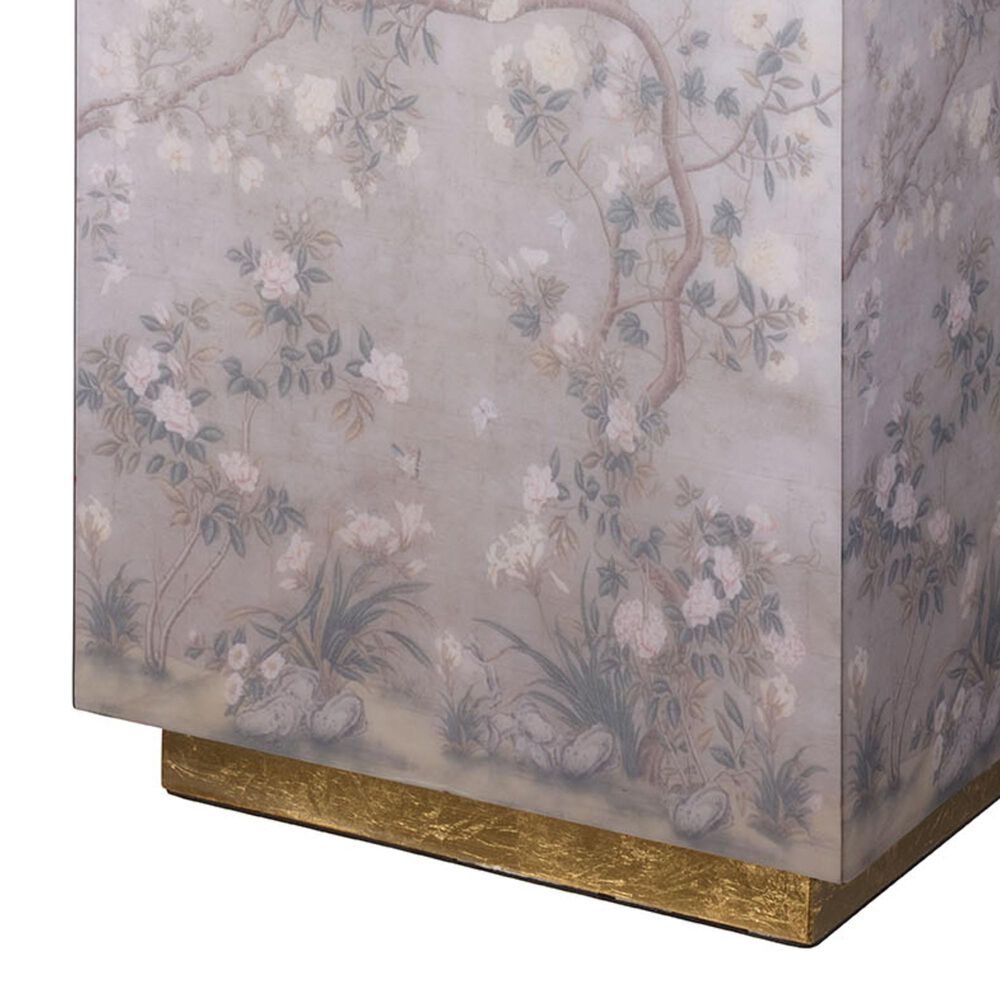 Splendor Living Rockwell Floral Accent Side Table in Lavender and Gold, , large