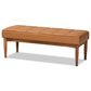 Baxton Studio Sanford Dining Bench with Tan Cushion in Walnut Brown, , large
