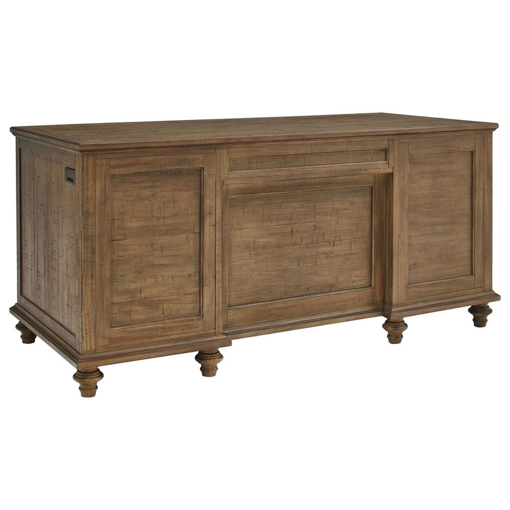 Riva Ridge Hensley 3-Piece Executive Desk with Door Bookcase and Combo File Set in Honey, , large