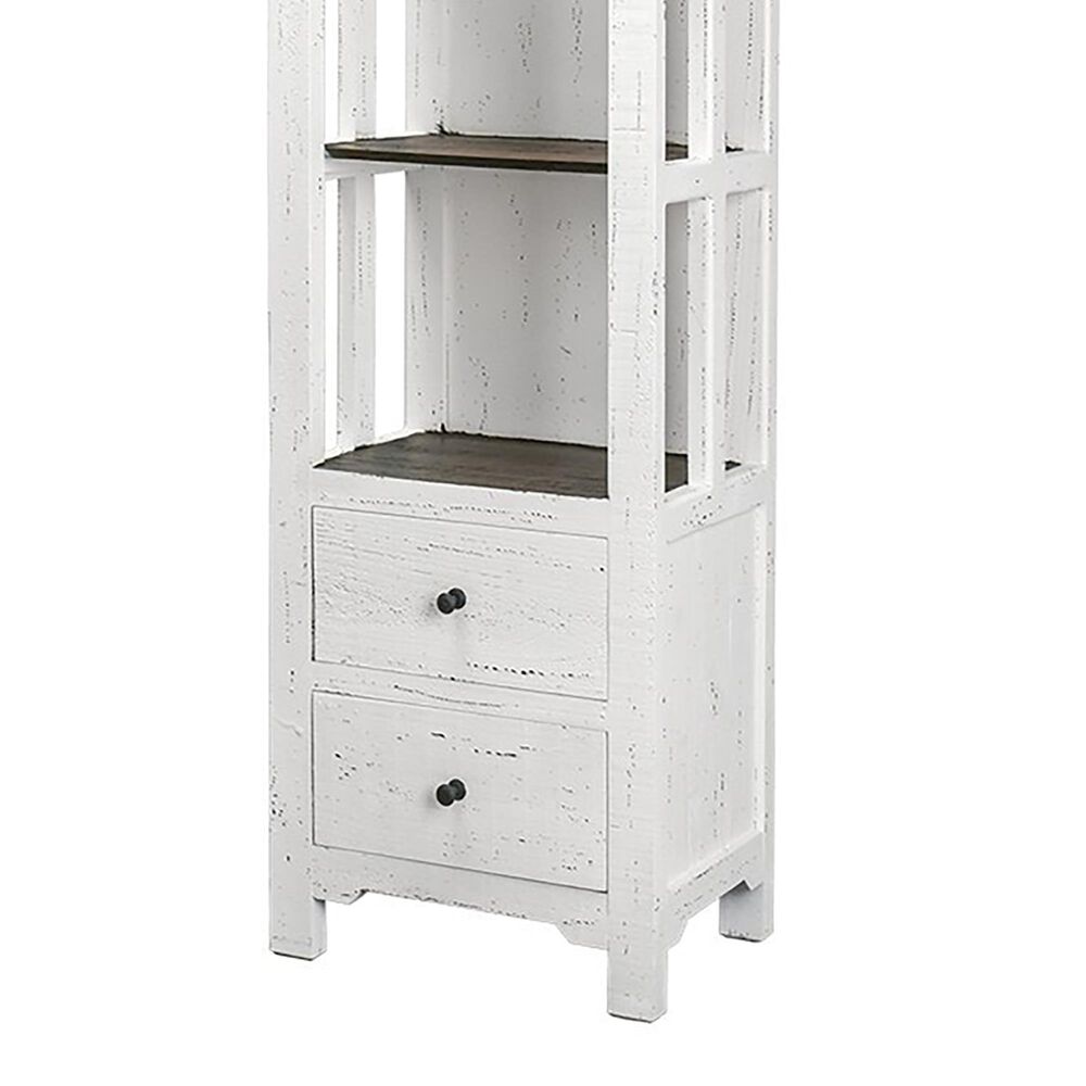 Rustic Imports Verona Narrow Bookcase in Aged White and Tobacco, , large