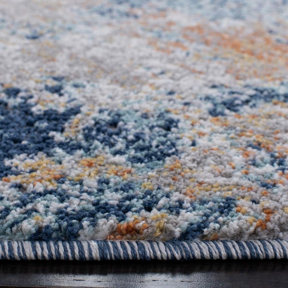 Safavieh Aston ASN710 6&#39;7&quot; Round Navy and Gold Area Rug, , large