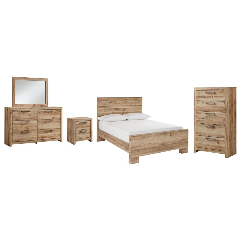 Ashley Hyanna 5-Piece Full Bedroom Set in Golden Rust Tan, , large
