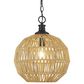 Golden Lighting Florence Mini Pendant with Natural Rope in Matte Black, , large