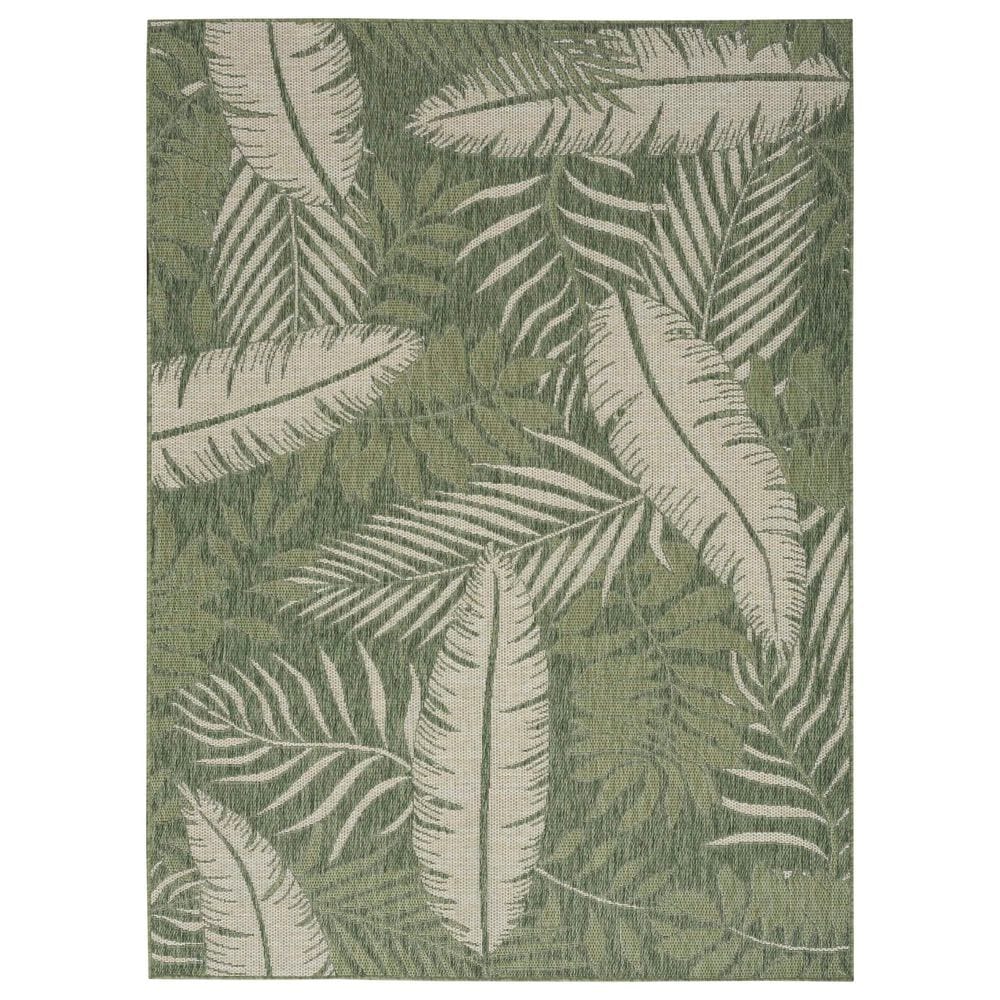 Nourison Garden Oasis GOA02 Green and Ivory 6" x 9" Indoor/Outdoor Area Rug, , large