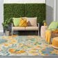 Nourison Aloha 12" x 15" Blue, Yellow, Orange, Green and White Indoor/Outdoor Area Rug, , large