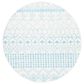 Safavieh Tulum 6"7" Round Ivory and Turquoise Area Rug, , large