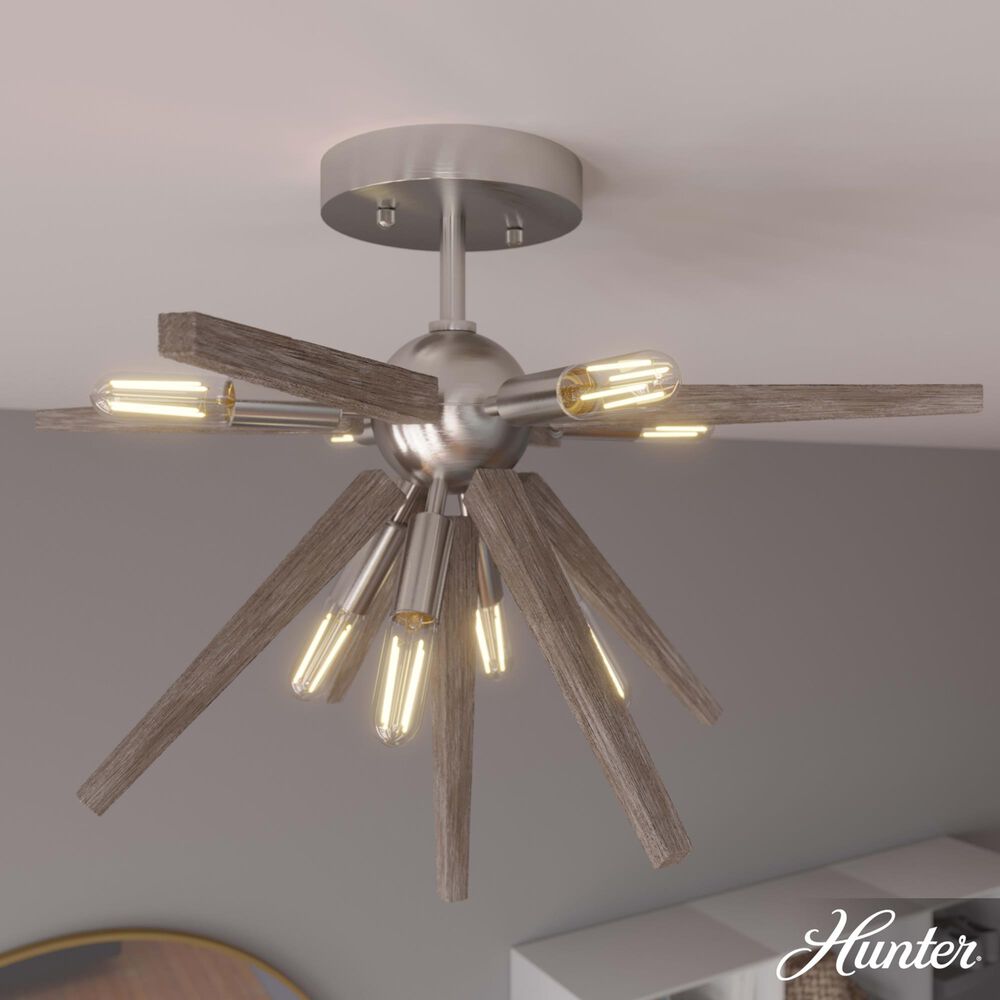 Hunter Jupiter Star Semi-Flush Mount in Brushed Nickel, , large